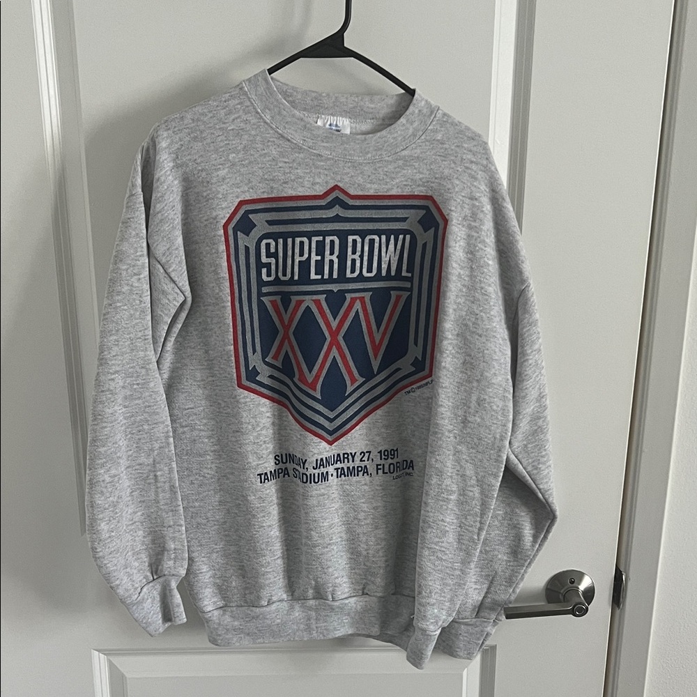 Gray Super Bowl XXV Men’s Sweater
